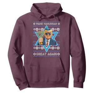 Funny Make Hanukkah Great Again Chanukah Trump Hoodie Jewish David Stars TS11 Maroon Print Your Wear