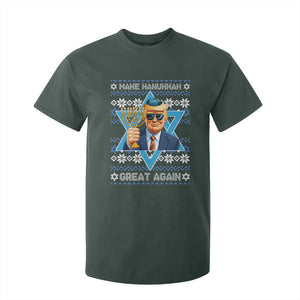 Funny Make Hanukkah Great Again Chanukah Trump T Shirt For Kid Jewish David Stars TS11 Dark Forest Green Print Your Wear