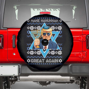 Funny Make Hanukkah Great Again Chanukah Trump Spare Tire Cover Jewish David Stars TS11 Black Print Your Wear