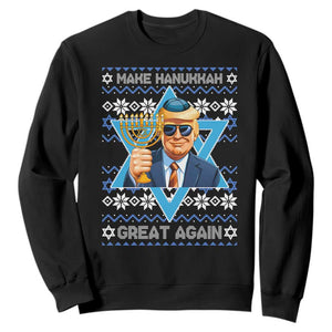Funny Make Hanukkah Great Again Chanukah Trump Sweatshirt Jewish David Stars TS11 Black Print Your Wear