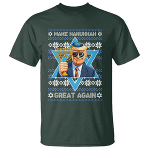 Funny Make Hanukkah Great Again Chanukah Trump T Shirt Jewish David Stars TS11 Dark Forest Green Print Your Wear