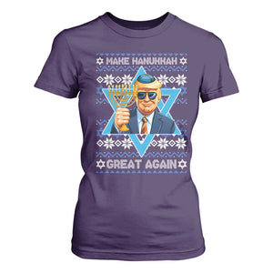 Funny Make Hanukkah Great Again Chanukah Trump T Shirt For Women Jewish David Stars TS11 Purple Print Your Wear