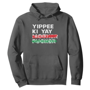 Funny Yippee Ki Yay Merry Christmas Hoodie Nakatomi Plaza Brushed TS11 Dark Heather Print Your Wear