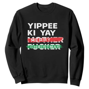 Funny Yippee Ki Yay Merry Christmas Sweatshirt Nakatomi Plaza Brushed TS11 Black Print Your Wear