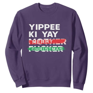 Funny Yippee Ki Yay Merry Christmas Sweatshirt Nakatomi Plaza Brushed TS11 Purple Print Your Wear