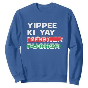 Funny Yippee Ki Yay Merry Christmas Sweatshirt Nakatomi Plaza Brushed TS11 Royal Blue Print Your Wear