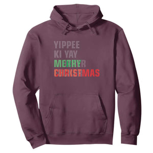 Funny Yippee Ki Yay Merry Christmas Hoodie Xmas Nakatomi Plaza Hiden Text TS11 Maroon Print Your Wear