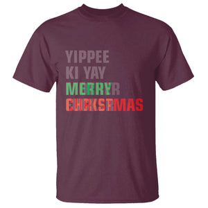 Funny Yippee Ki Yay Merry Christmas T Shirt Xmas Nakatomi Plaza Hiden Text TS11 Maroon Print Your Wear