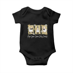 Funny New Year Same Silly Goose Baby Onesie New Year Eve Goose Squad Faux Glitter TS11 Black Print Your Wear