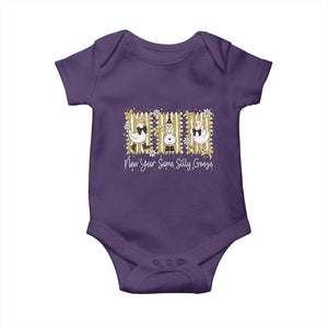 Funny New Year Same Silly Goose Baby Onesie New Year Eve Goose Squad Faux Glitter TS11 Purple Print Your Wear
