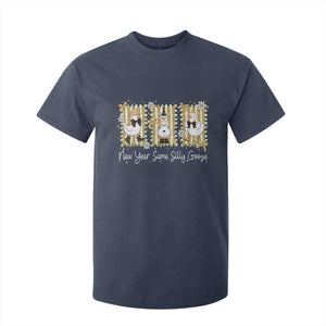 Funny New Year Same Silly Goose T Shirt For Kid New Year Eve Goose Squad Faux Glitter TS11 Navy Print Your Wear