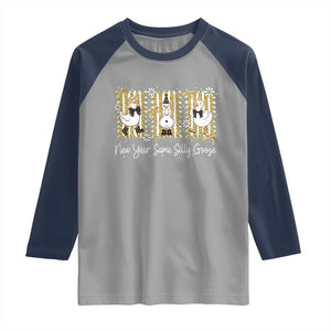 Funny New Year Same Silly Goose Raglan Shirt New Year Eve Goose Squad Faux Glitter TS11 Sport Gray Navy Print Your Wear
