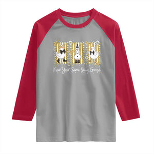 Funny New Year Same Silly Goose Raglan Shirt New Year Eve Goose Squad Faux Glitter TS11 Sport Gray Red Print Your Wear