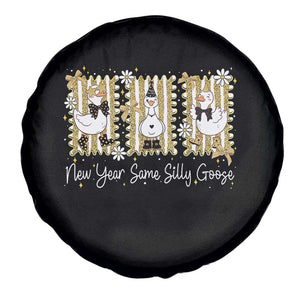 Funny New Year Same Silly Goose Spare Tire Cover New Year Eve Goose Squad Faux Glitter TS11 Print Your Wear