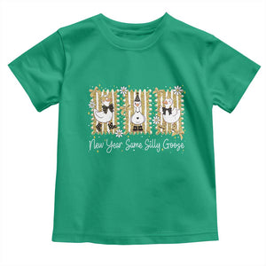 Funny New Year Same Silly Goose Toddler T Shirt New Year Eve Goose Squad Faux Glitter TS11 Irish Green Print Your Wear