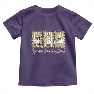 Funny New Year Same Silly Goose Toddler T Shirt New Year Eve Goose Squad Faux Glitter TS11 Purple Print Your Wear