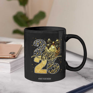 Happy New Year 2026 Coffee Mug Hello 2026 Disco Ball Coquette Bow Faux Glitter TS11 Print Your Wear