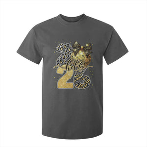 Happy New Year 2026 T Shirt For Kid Hello 2026 Disco Ball Coquette Bow Faux Glitter TS11 Dark Heather Print Your Wear