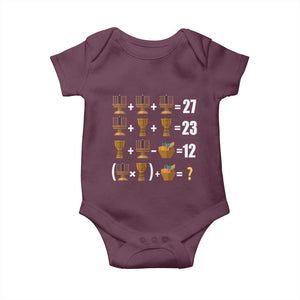 Funny 67 Kwanzaa Math Baby Onesie Six Seven Meme Kinara Candles African American Christmas TS11 Maroon Print Your Wear