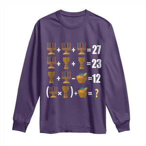 Funny 67 Kwanzaa Math Long Sleeve Shirt Six Seven Meme Kinara Candles African American Christmas TS11 Purple Print Your Wear
