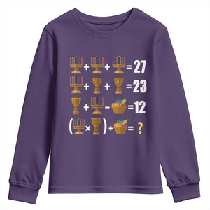 Funny 67 Kwanzaa Math Youth Sweatshirt Six Seven Meme Kinara Candles African American Christmas TS11 Purple Print Your Wear