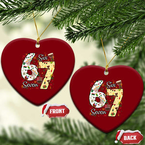 Funny 67 Kwanzaa Ceramic Ornament Six Seven Meme Kinara Candles African American Christmas TS11 Print Your Wear