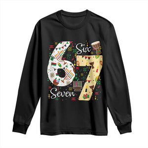 Funny 67 Kwanzaa Long Sleeve Shirt Six Seven Meme Kinara Candles African American Christmas TS11 Black Print Your Wear