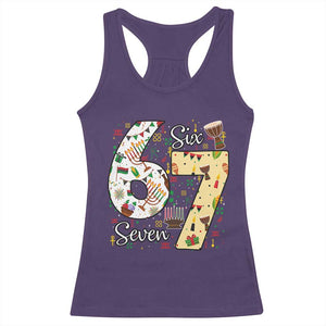 Funny 67 Kwanzaa Racerback Tank Top Six Seven Meme Kinara Candles African American Christmas TS11 Purple Print Your Wear