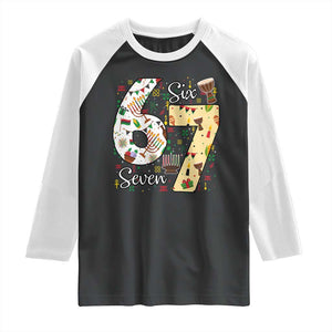 Funny 67 Kwanzaa Raglan Shirt Six Seven Meme Kinara Candles African American Christmas TS11 Black White Print Your Wear