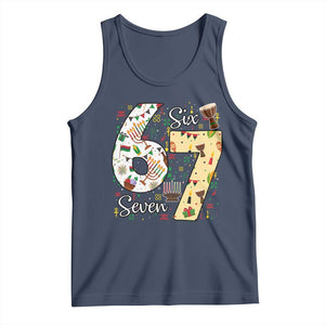 Funny 67 Kwanzaa Tank Top Six Seven Meme Kinara Candles African American Christmas TS11 Navy Print Your Wear