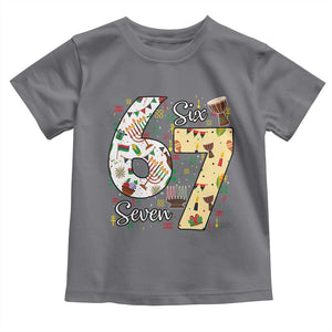 Funny 67 Kwanzaa Toddler T Shirt Six Seven Meme Kinara Candles African American Christmas TS11 Charcoal Print Your Wear