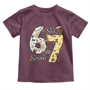 Funny 67 Kwanzaa Toddler T Shirt Six Seven Meme Kinara Candles African American Christmas TS11 Maroon Print Your Wear