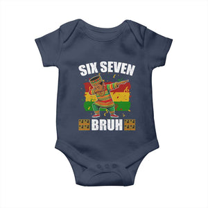 Funny 67 Kwanzaa Baby Onesie Six Seven Bruh Dabbing African Heritage TS11 Navy Print Your Wear