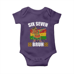 Funny 67 Kwanzaa Baby Onesie Six Seven Bruh Dabbing African Heritage TS11 Purple Print Your Wear