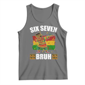 Funny 67 Kwanzaa Tank Top Six Seven Bruh Dabbing African Heritage TS11 Black Heather Print Your Wear