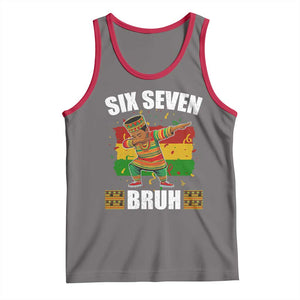 Funny 67 Kwanzaa Tank Top Six Seven Bruh Dabbing African Heritage TS11 Deep Heather Red Print Your Wear
