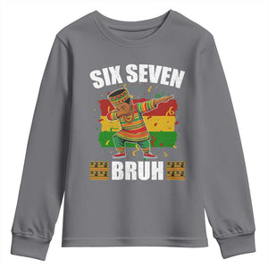 Funny 67 Kwanzaa Youth Sweatshirt Six Seven Bruh Dabbing African Heritage TS11 Charcoal Print Your Wear