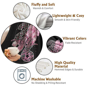 Happy New Year 2026 Throw Blanket Hello 2026 Disco Ball Pink Coquette Bow Faux Glitter TS11 Print Your Wear