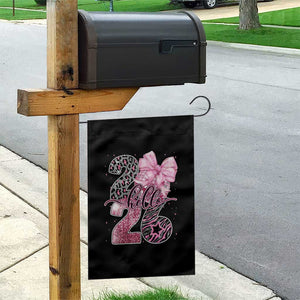 Happy New Year 2026 Garden Flag Hello 2026 Disco Ball Pink Coquette Bow Faux Glitter TS11 Print Your Wear