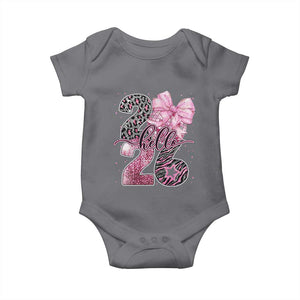 Happy New Year 2026 Baby Onesie Hello 2026 Disco Ball Pink Coquette Bow Faux Glitter TS11 Charcoal Print Your Wear