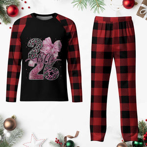 Happy New Year 2026 Plaid Pajama Set Hello 2026 Disco Ball Pink Coquette Bow Faux Glitter TS11 Buffalo Plaid Print Your Wear