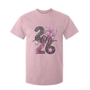 Happy New Year 2026 T Shirt For Kid Hello 2026 Disco Ball Pink Coquette Bow Faux Glitter TS11 Light Pink Print Your Wear