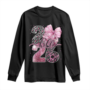 Happy New Year 2026 Long Sleeve Shirt Hello 2026 Disco Ball Pink Coquette Bow Faux Glitter TS11 Black Print Your Wear