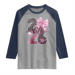 Happy New Year 2026 Raglan Shirt Hello 2026 Disco Ball Pink Coquette Bow Faux Glitter TS11 Sport Gray Navy Print Your Wear