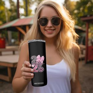 Happy New Year 2026 Skinny Tumbler Hello 2026 Disco Ball Pink Coquette Bow Faux Glitter TS11 Print Your Wear