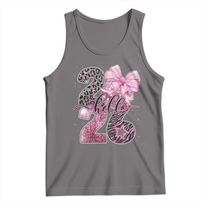 Happy New Year 2026 Tank Top Hello 2026 Disco Ball Pink Coquette Bow Faux Glitter TS11 Deep Heather Print Your Wear