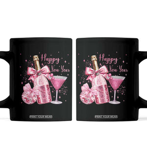 Happy New Year 2026 New Years Eve Party Coffee Mug Pink Cocktail Disco Ball TS11 Black Print Your Wear