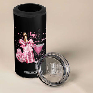 Happy New Year 2026 New Years Eve Party 4 in 1 Can Cooler Tumbler Pink Cocktail Disco Ball TS11 Print Your Wear