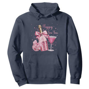 Happy New Year 2026 New Years Eve Party Hoodie Pink Cocktail Disco Ball TS11 Navy Print Your Wear