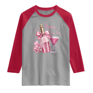 Happy New Year 2026 New Years Eve Party Raglan Shirt Pink Cocktail Disco Ball TS11 Sport Gray Red Print Your Wear